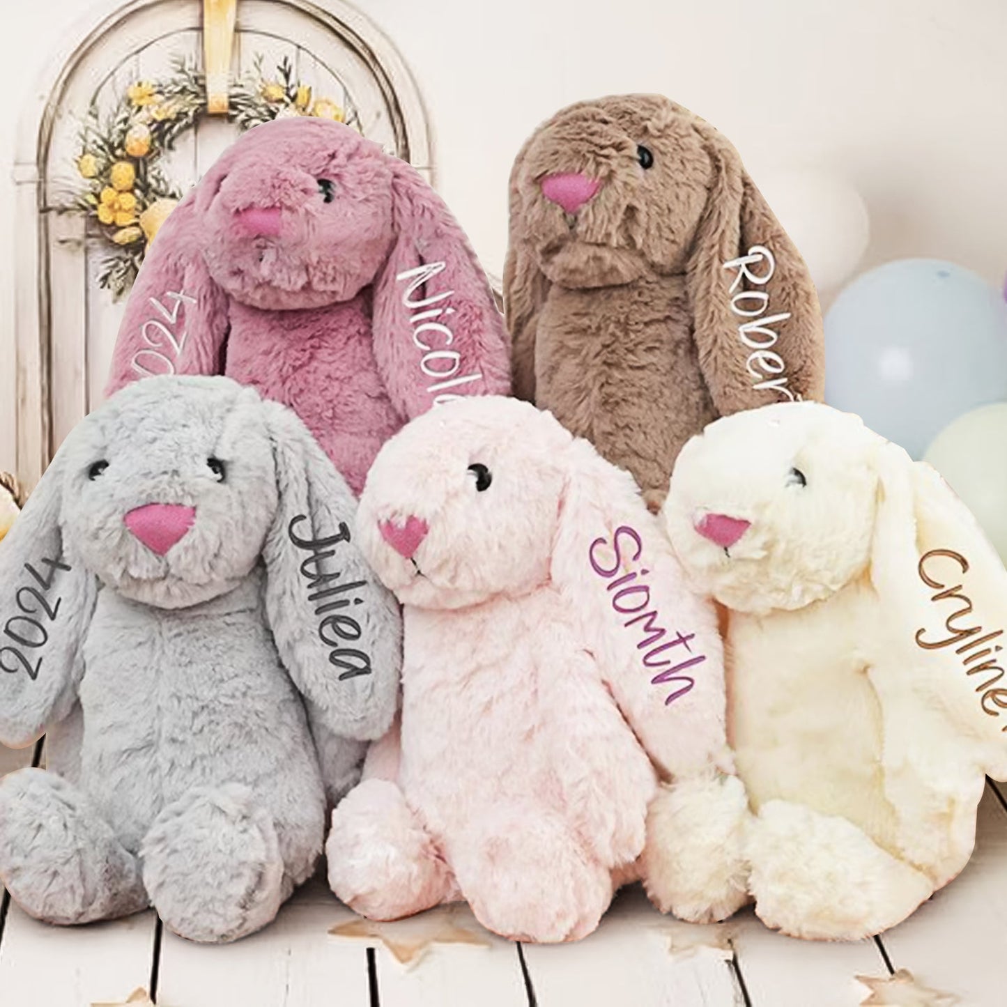 Personalised Bunny Toy Baby Gift With Child's Name