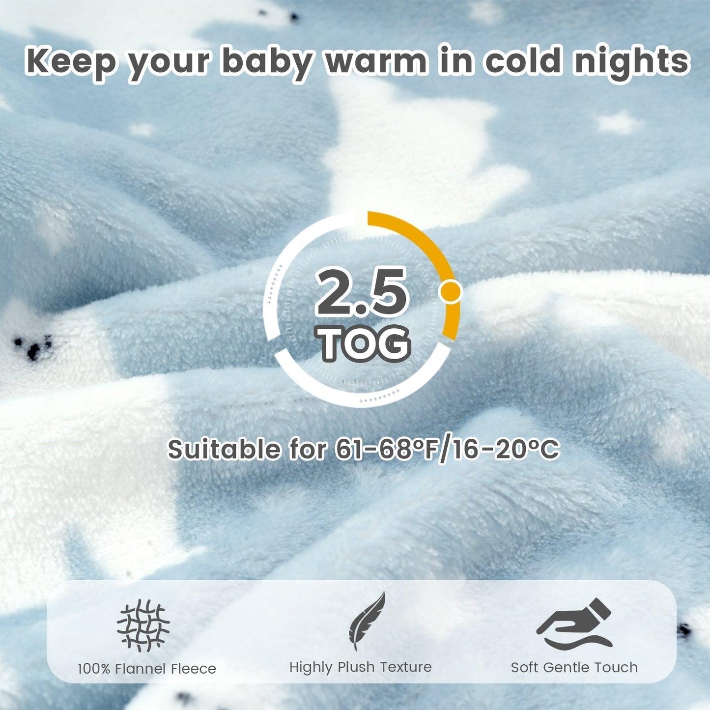 2.5 Tog Fleece Winter Transition Sleep Sack For 3-12 Months