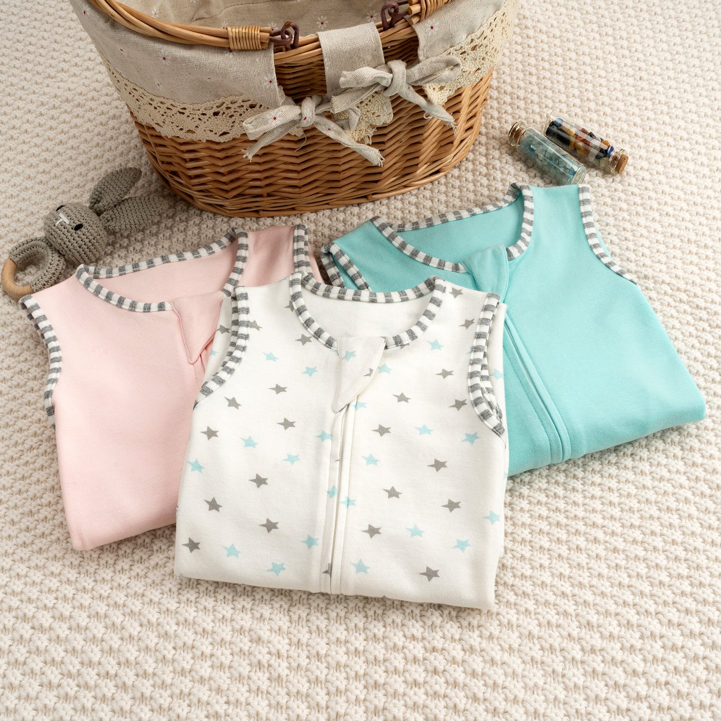 1.0 Tog Newborn Sleeveless Sleep Sack 100% Cotton 0-18 Months