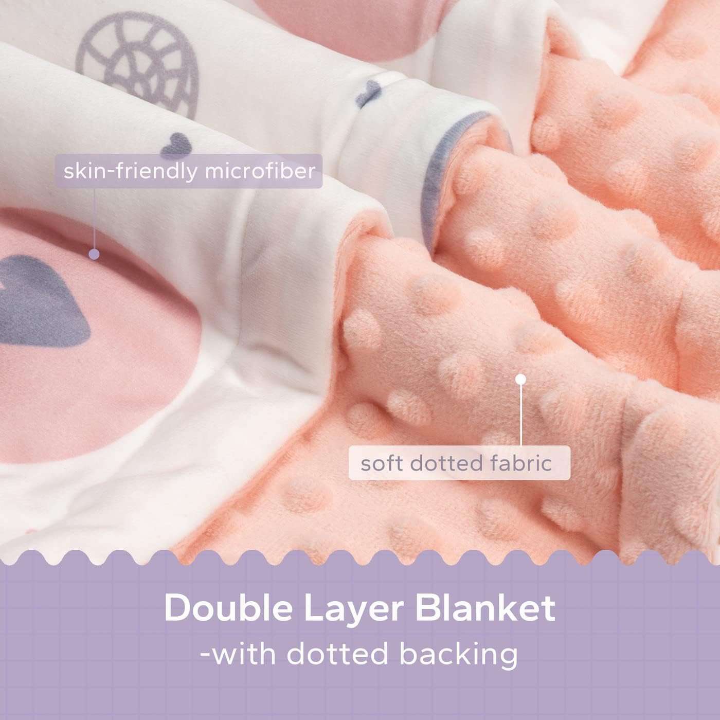 Baby Blankets for Girls and Boys Soft Plush Receiving Blanket Double Layer