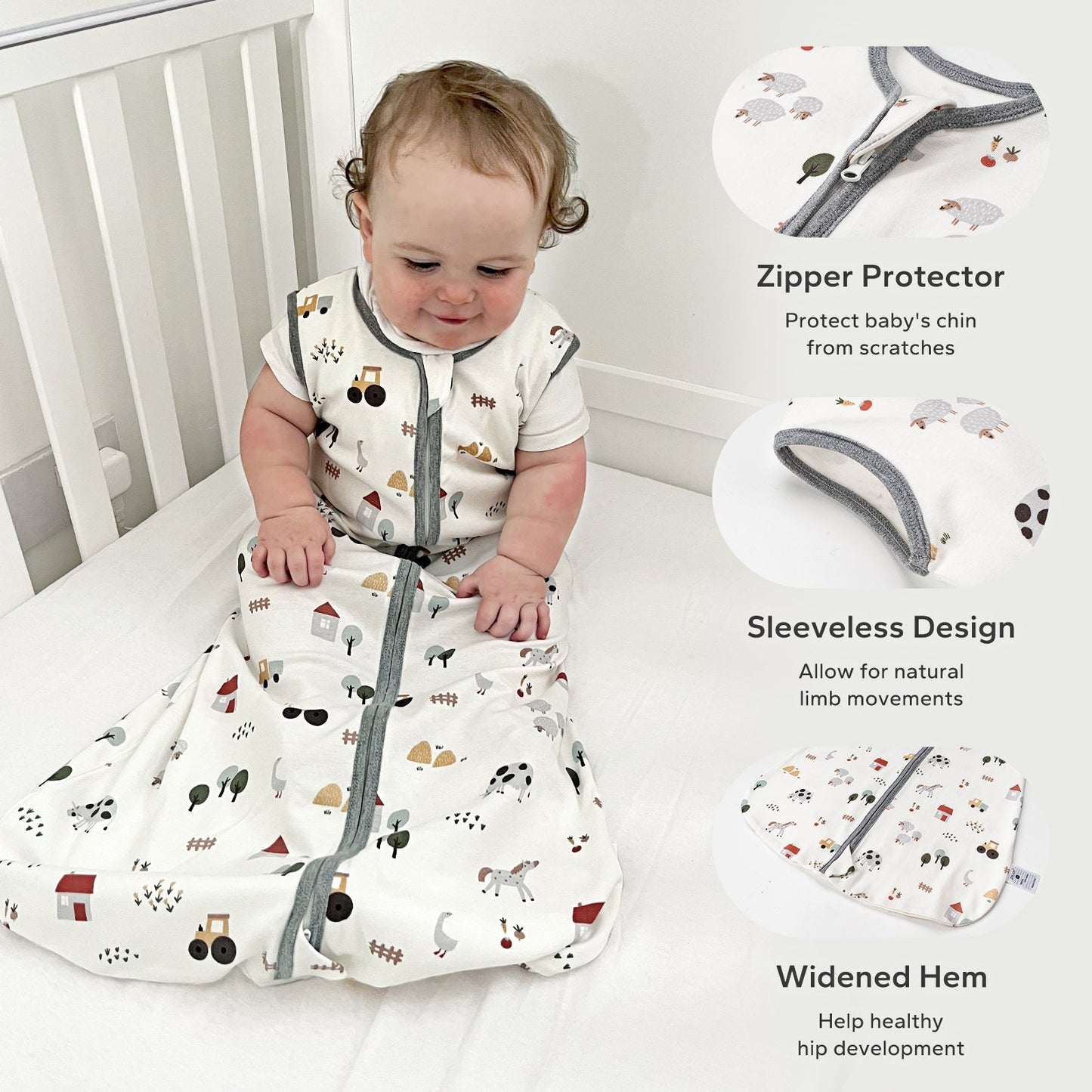 0.5 TOG 2 Pack 100% cotton Summer Baby Sleep Sack 0-24 Months