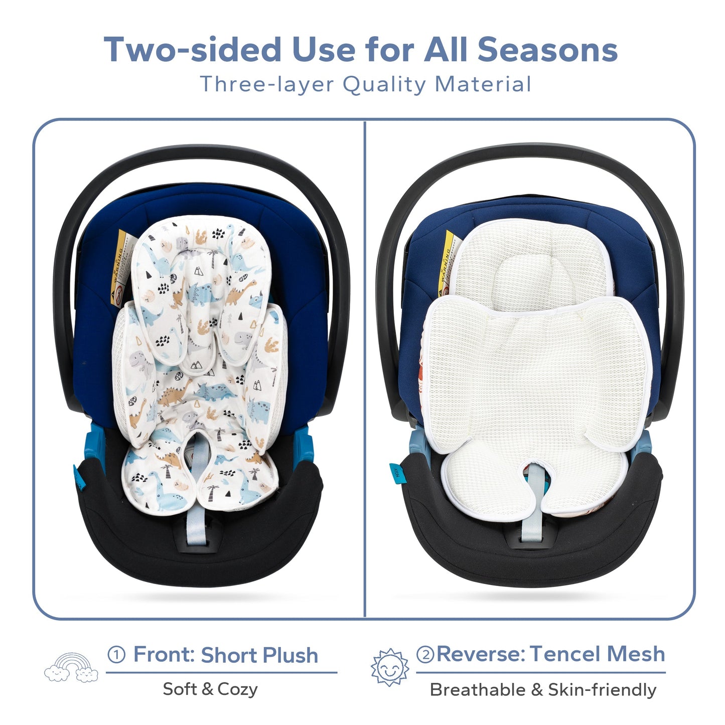 Car Seat Head Body Support, Detachable Newborn Infant Car Seat Insert