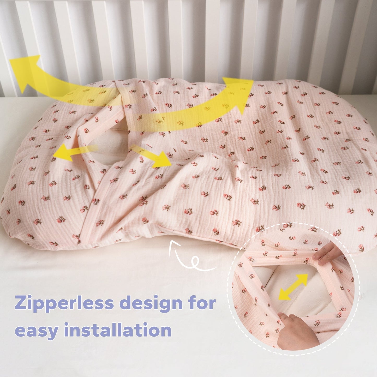 2 Pack Muslin Baby Removable Lounger Cover Compatible with Snuggle Me Lounger