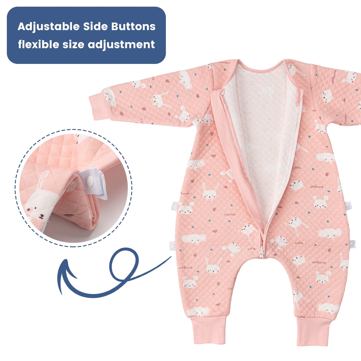 1.5 Tog Long Sleeve Split Legs Sleeping Bag