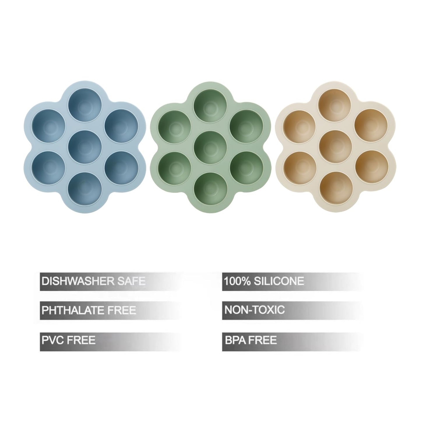 3 Pack Baby Food Freezer Tray with Lids