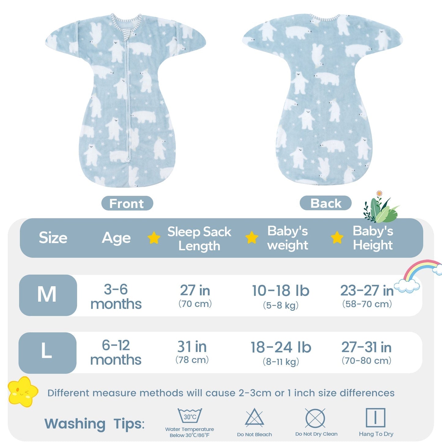 2.5 Tog Fleece Winter Transition Sleep Sack For 3-12 Months