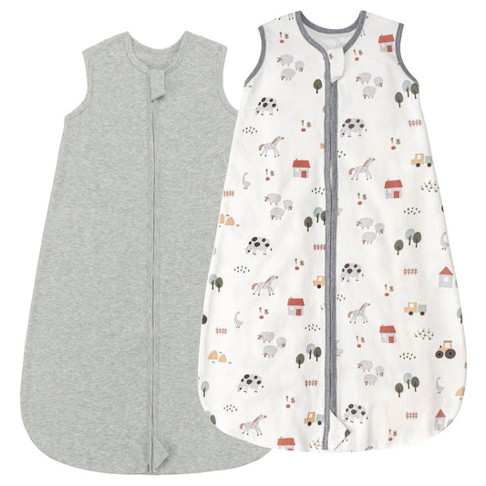0.5 TOG 2 Pack 100% cotton Summer Baby Sleep Sack 0-24 Months