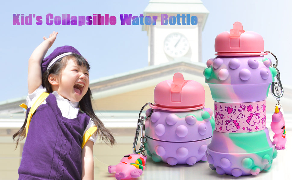 Cute And Collapsible Silicone Water Bottle For Kids – BPA Free!