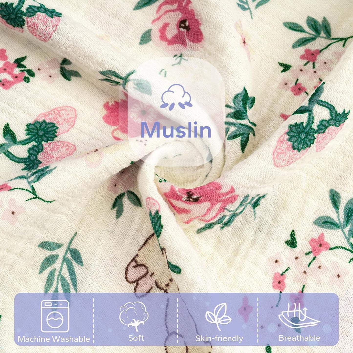 Muslin Baby Removable Lounger Cover Compatible with Snuggle Me Lounger