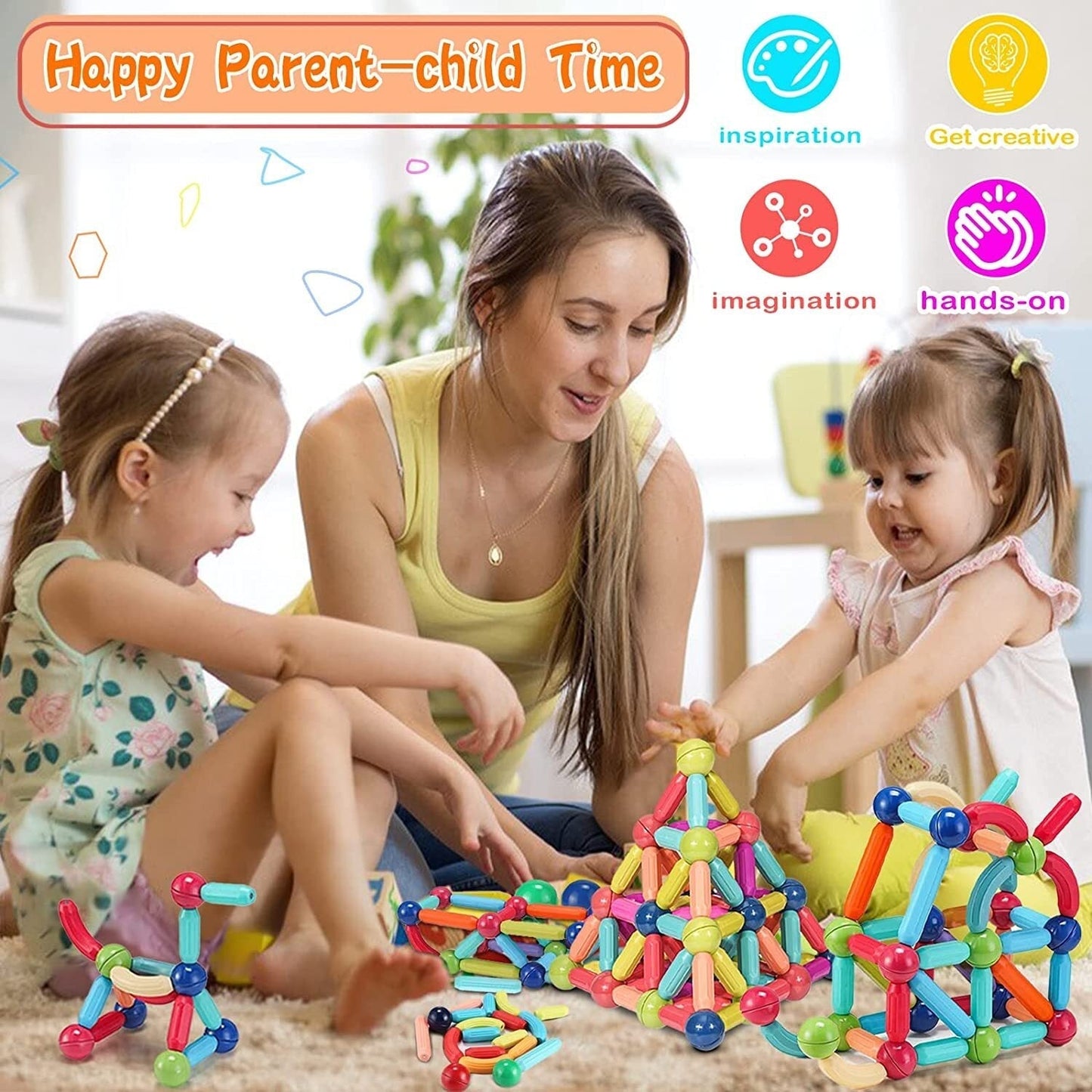 Magic Construction Set Magnetic Balls Stick Building Blocks