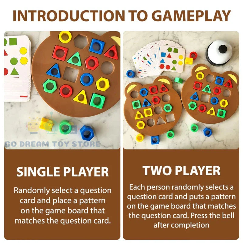 WEIQUEEN DIY Geometric Shape Color Matching 3D Puzzle Baby Montessori Learning Educational Interactive Battle Game Toys For Children Gift