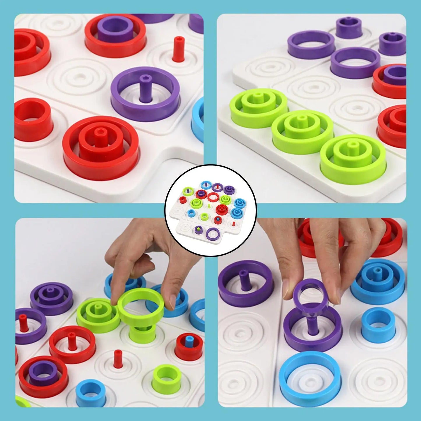 Children Rings Chess Montessori Logical Thinking Training Board Games - MEACAOFG