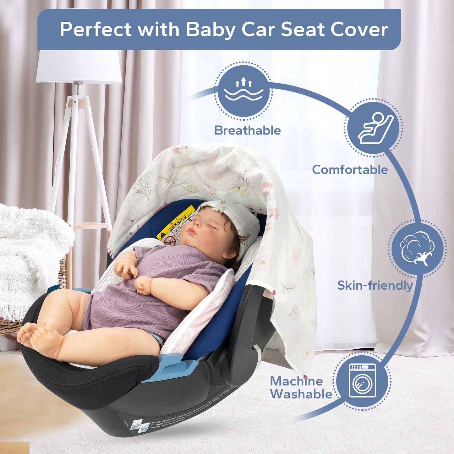 2-in-1 Detachable Baby Carseat Head & Body Support
