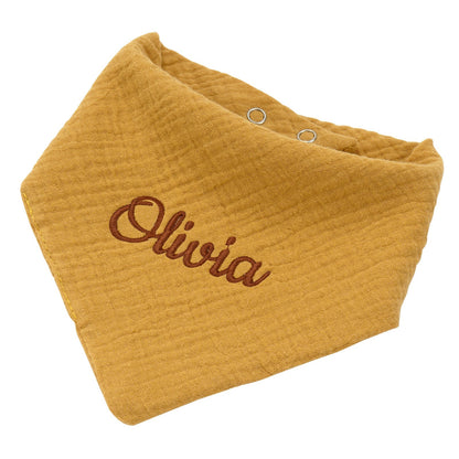 Personalised Muslin Baby Bibs Customised with Name