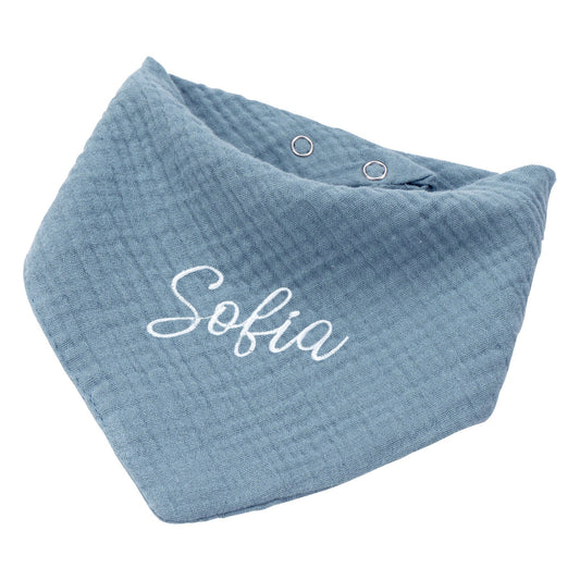Personalised Muslin Baby Bibs Customised with Name