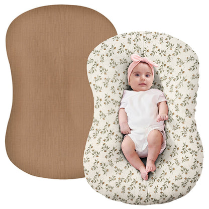 2 Pack Muslin Baby Removable Lounger Cover Compatible with Snuggle Me Lounger