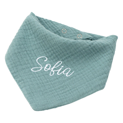 Personalised Muslin Baby Bibs Customised with Name