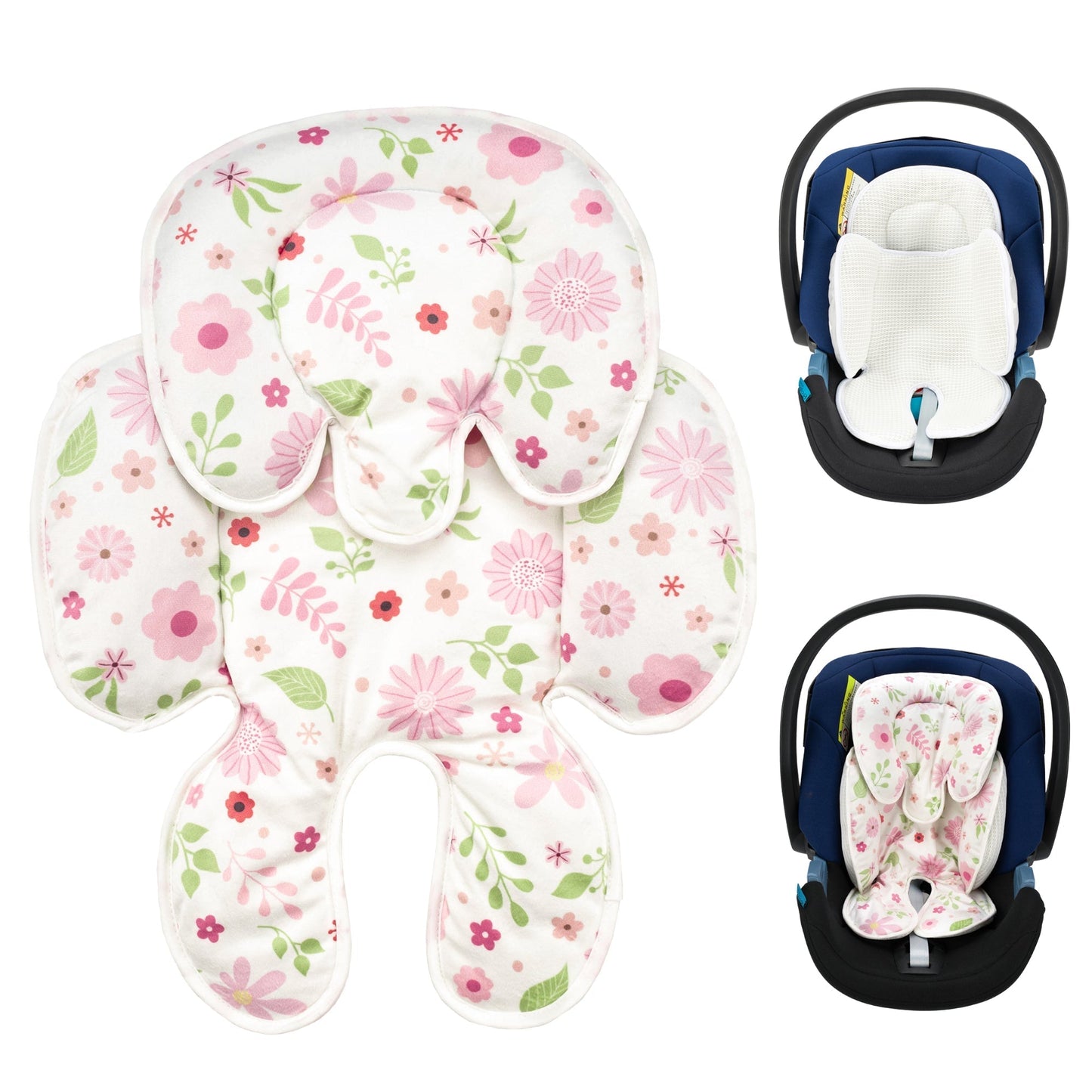 Car Seat Head Body Support, Detachable Newborn Infant Car Seat Insert