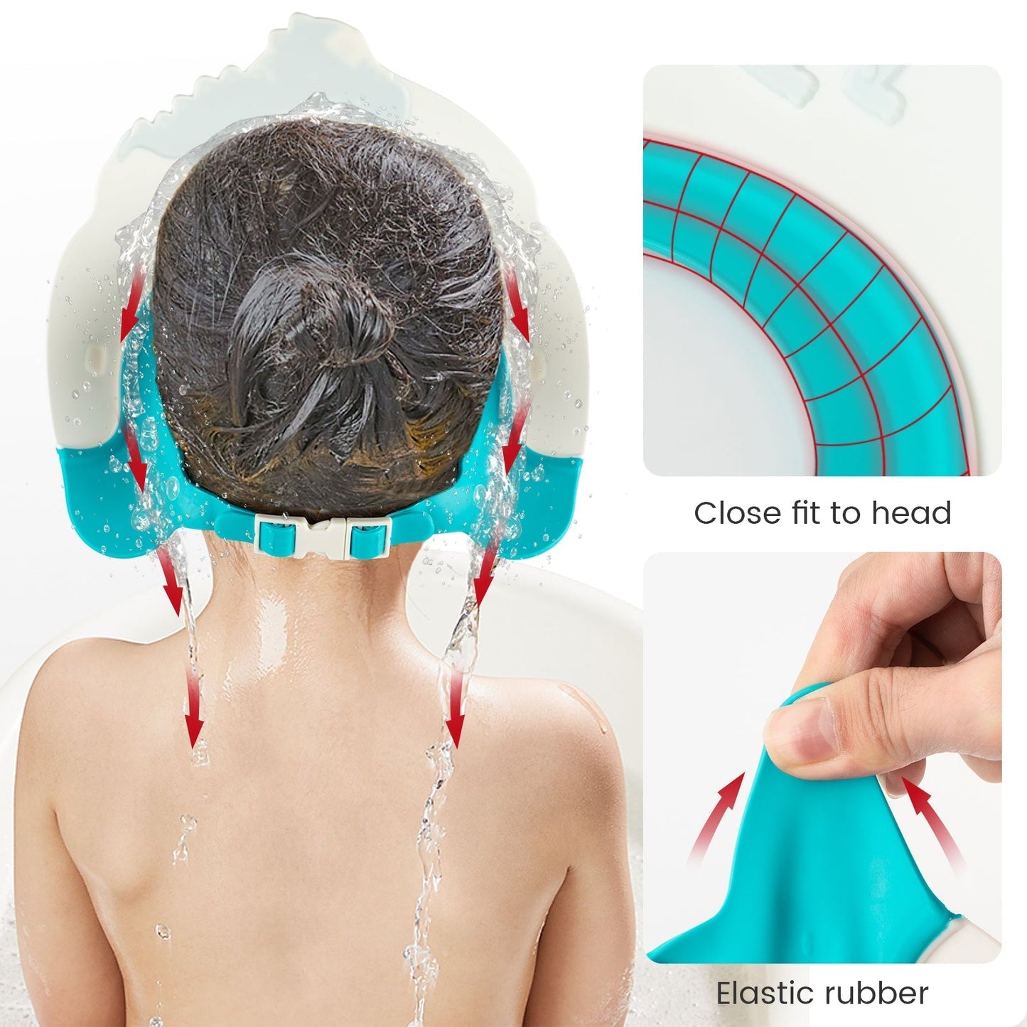 Baby Shower Cap Adjustable Silicone Bath Hat for Kids