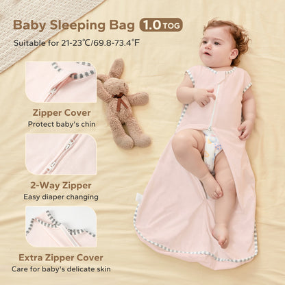1.0 Tog Newborn Sleeveless Sleep Sack 100% Cotton 0-18 Months
