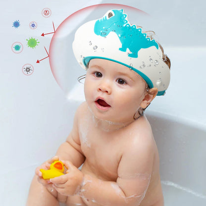 Baby Shower Cap Adjustable Silicone Bath Hat for Kids