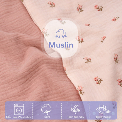 2 Pack Muslin Baby Removable Lounger Cover Compatible with Snuggle Me Lounger