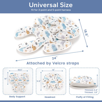 Car Seat Head Body Support, Detachable Newborn Infant Car Seat Insert