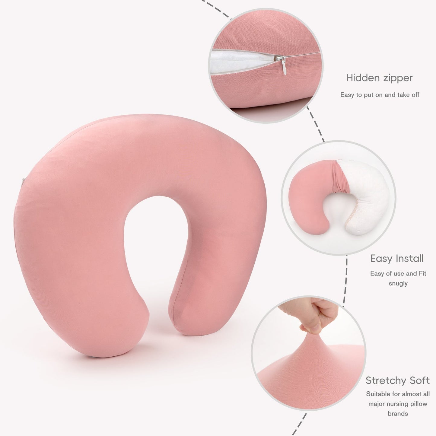 Bamboo Nursing Pillow Cover Compatible with Boppy Nursing Pillow