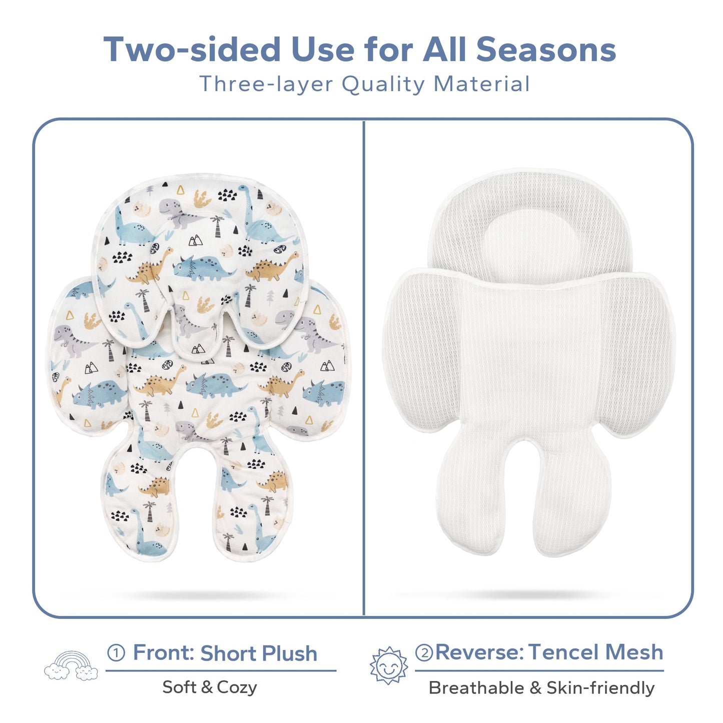 Car Seat Head Body Support, Detachable Newborn Infant Car Seat Insert