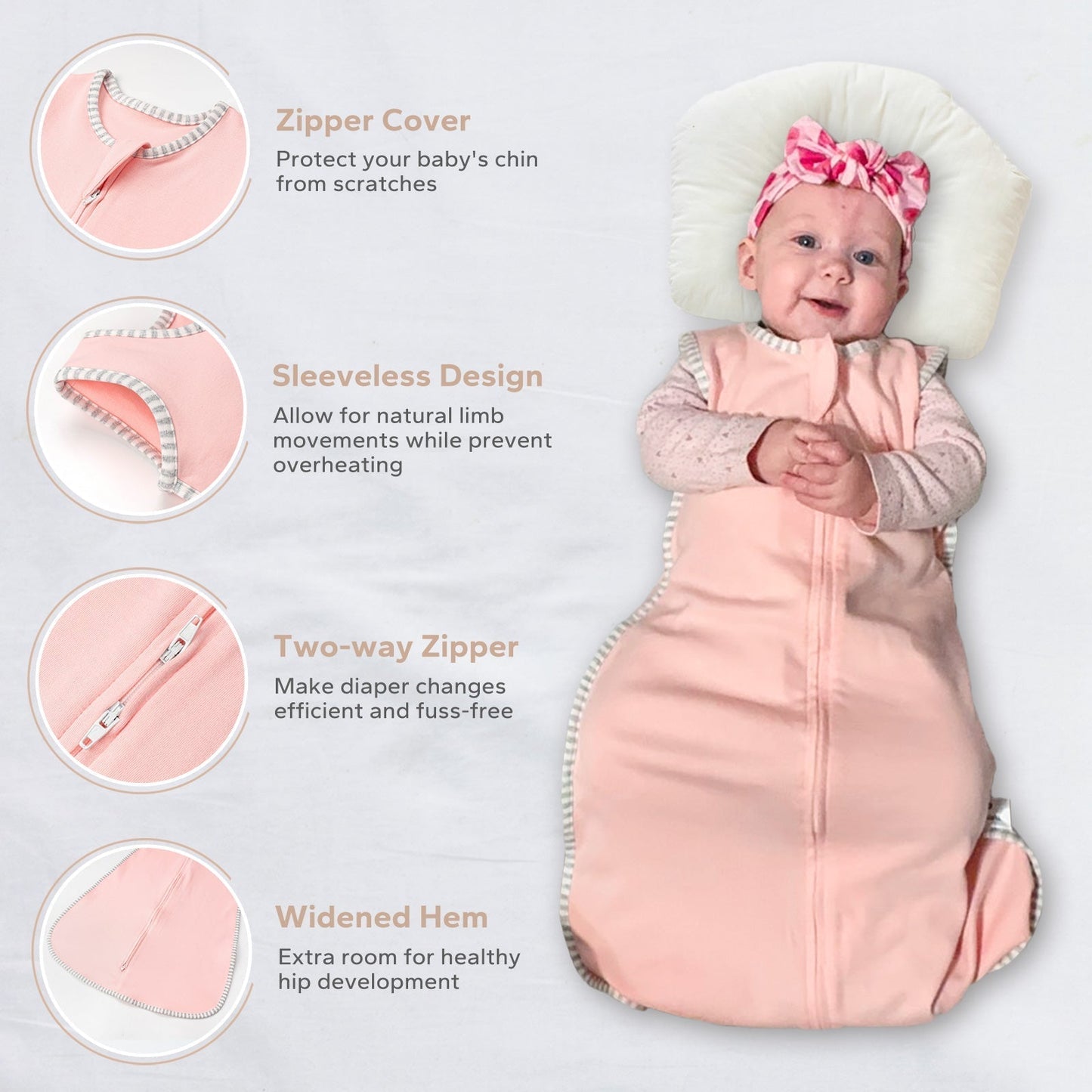 0.5 TOG 2 Pack 100% cotton Baby Sleep Sack 0-24 Months