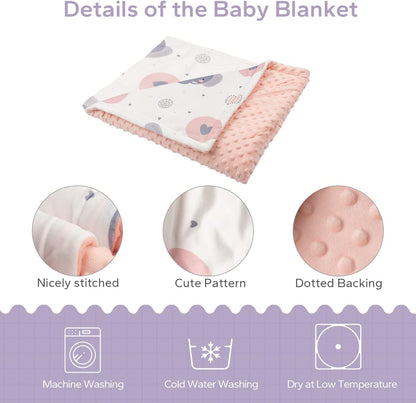 Baby Blankets for Girls and Boys Soft Plush Receiving Blanket Double Layer