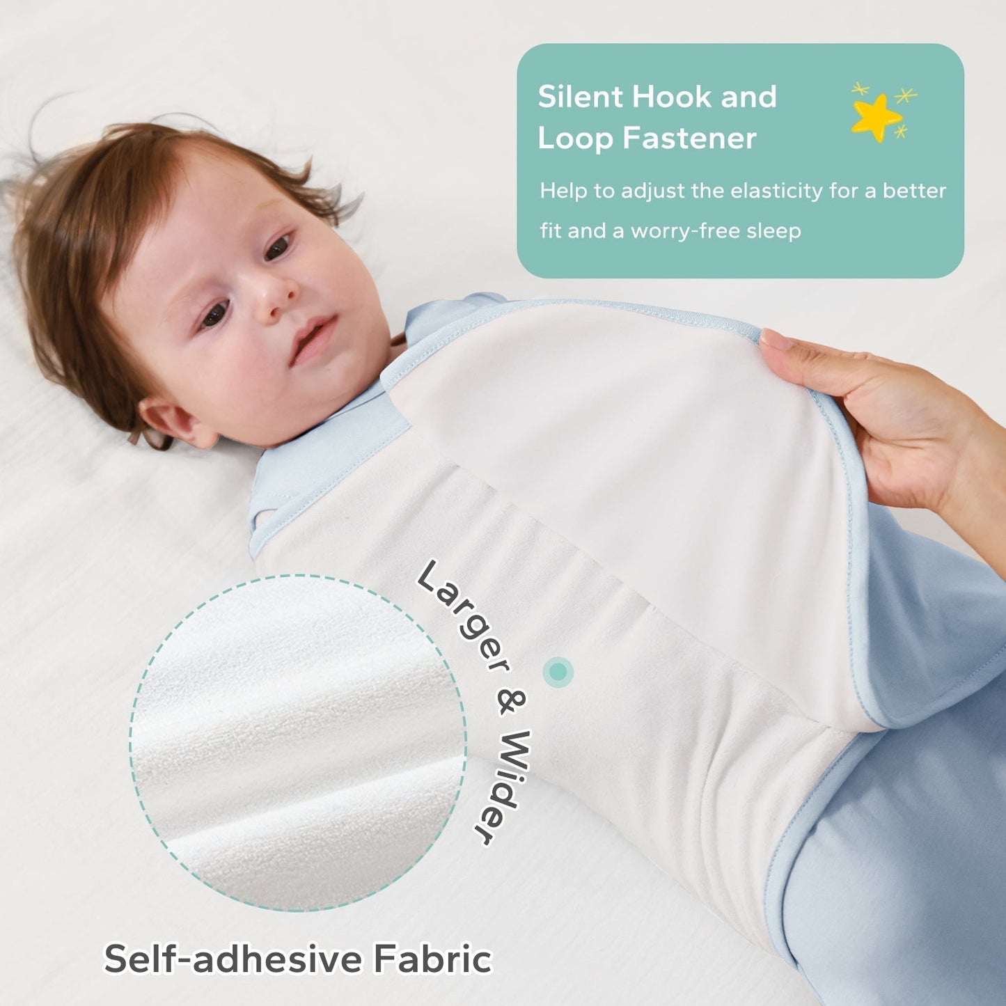 1.0 Tog Organic Cotton Baby Swaddle For 0-12 Months