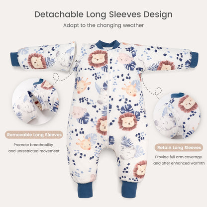 2.5 Tog Removable Sleeves Toddler Sleep Sack with Feet 1-3 Years