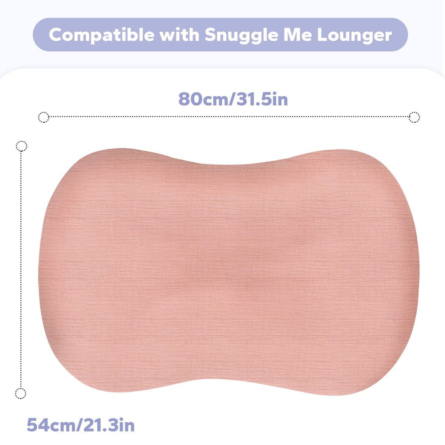 2 Pack Muslin Baby Removable Lounger Cover Compatible with Snuggle Me Lounger
