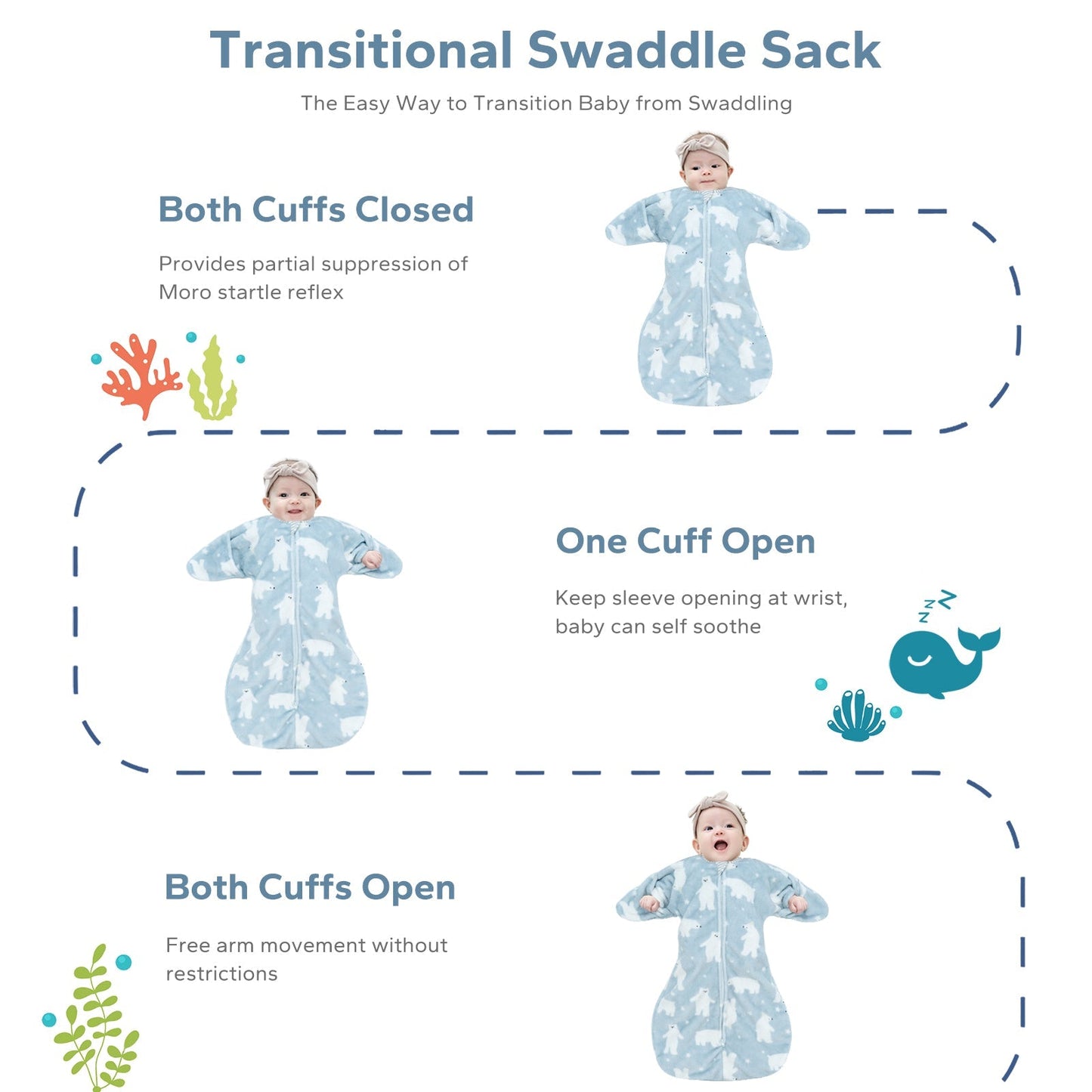 2.5 Tog Fleece Winter Transition Sleep Sack For 3-12 Months