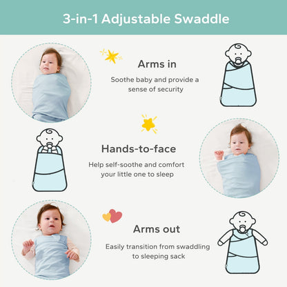 1.0 Tog Organic Cotton Baby Swaddle For 0-12 Months