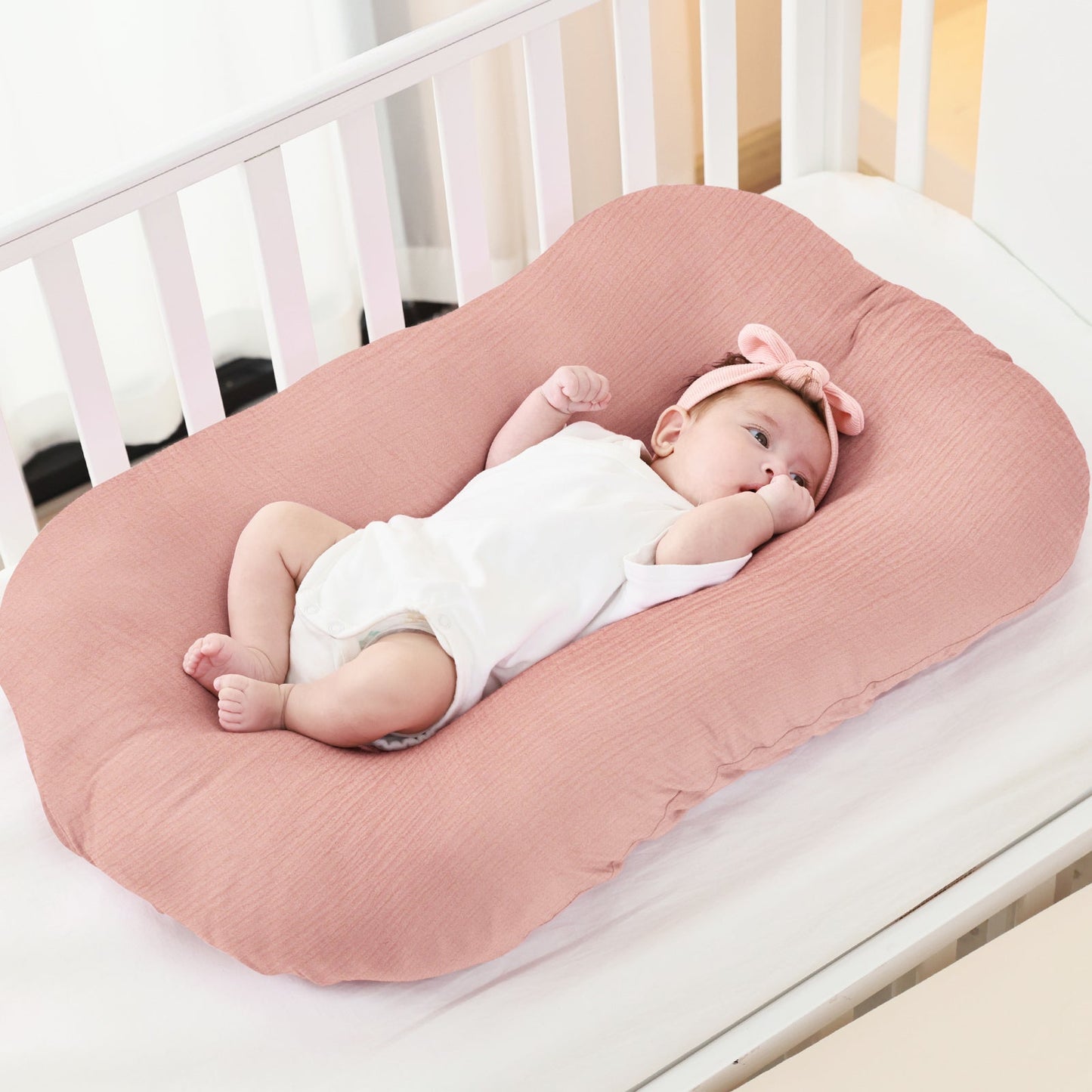 2 Pack Muslin Baby Removable Lounger Cover Compatible with Snuggle Me Lounger