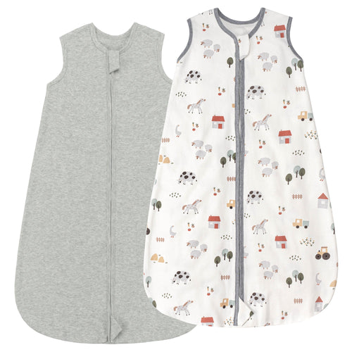 0.5 TOG 2 Pack 100% cotton Summer Baby Sleep Sack 0-24 Months
