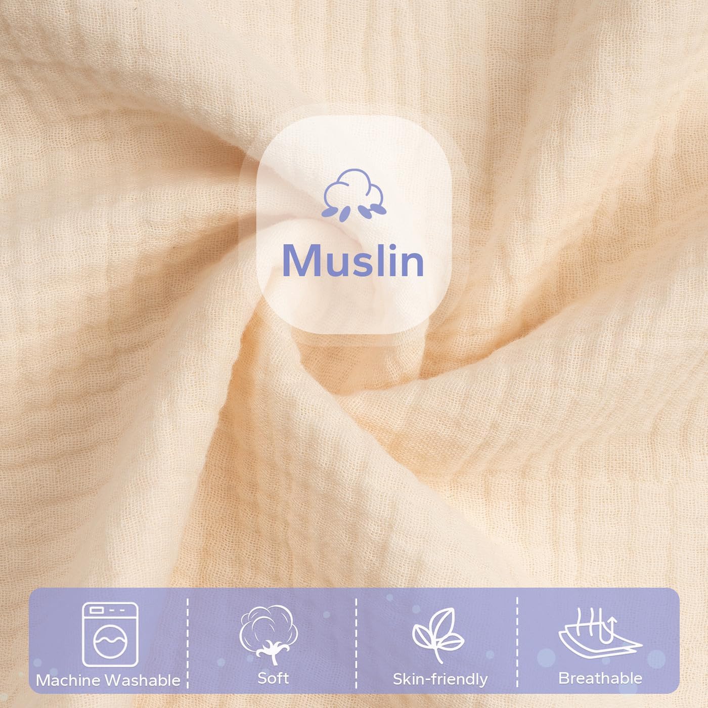 Muslin Baby Removable Lounger Cover Compatible with Snuggle Me Lounger