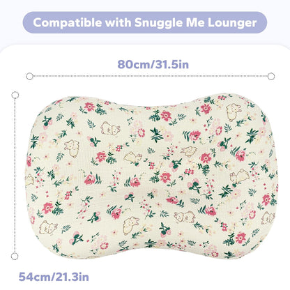 Muslin Baby Removable Lounger Cover Compatible with Snuggle Me Lounger