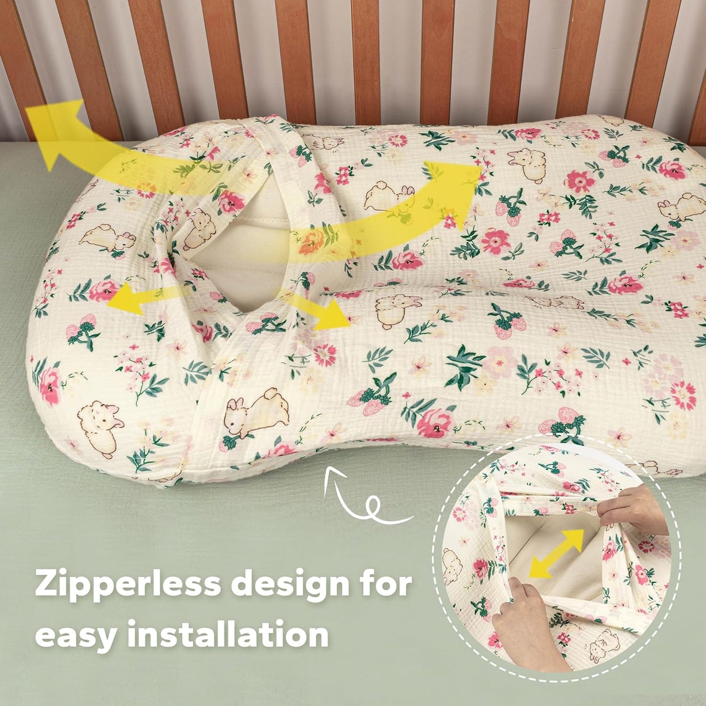 Muslin Baby Removable Lounger Cover Compatible with Snuggle Me Lounger