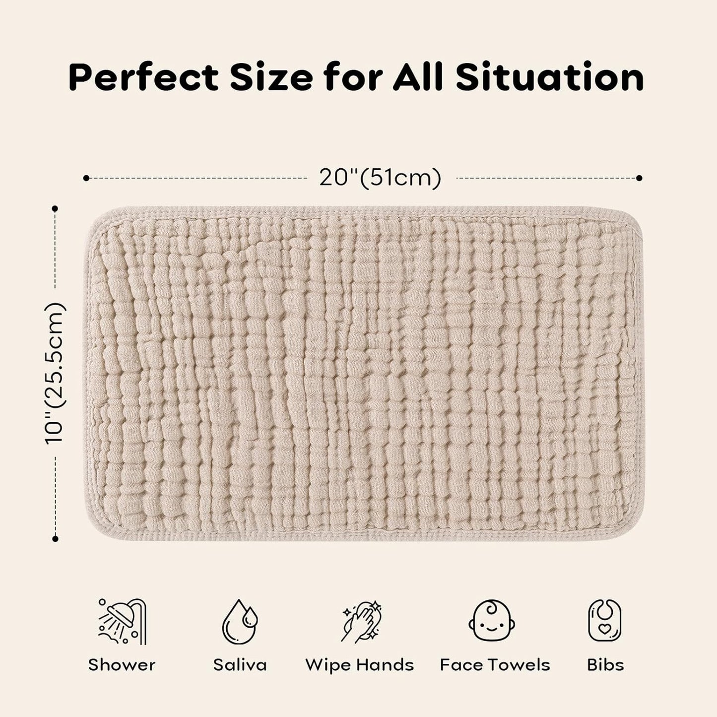 100% Cotton Baby Burping Cloth-6 Pack