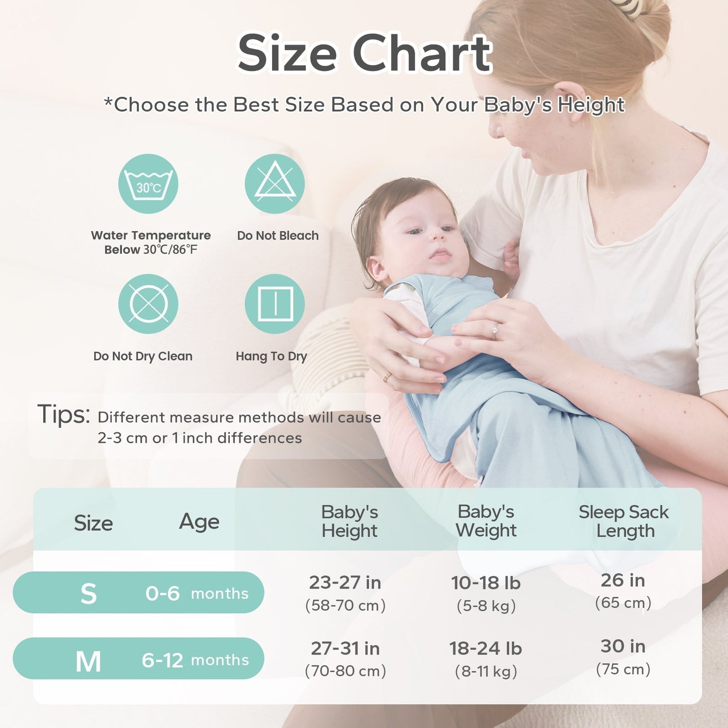 1.0 Tog Organic Cotton Baby Swaddle For 0-12 Months