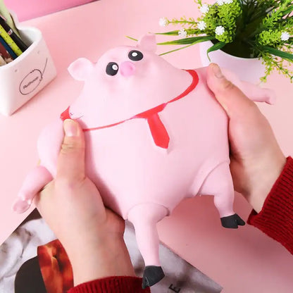 Anti Stress Relief Porky Pinkpig toy Vent Cute Asrm Pink Pig Squeeze Fidget Squeeze TPR Pig Toys for Kids or Adults - MEACAOFG