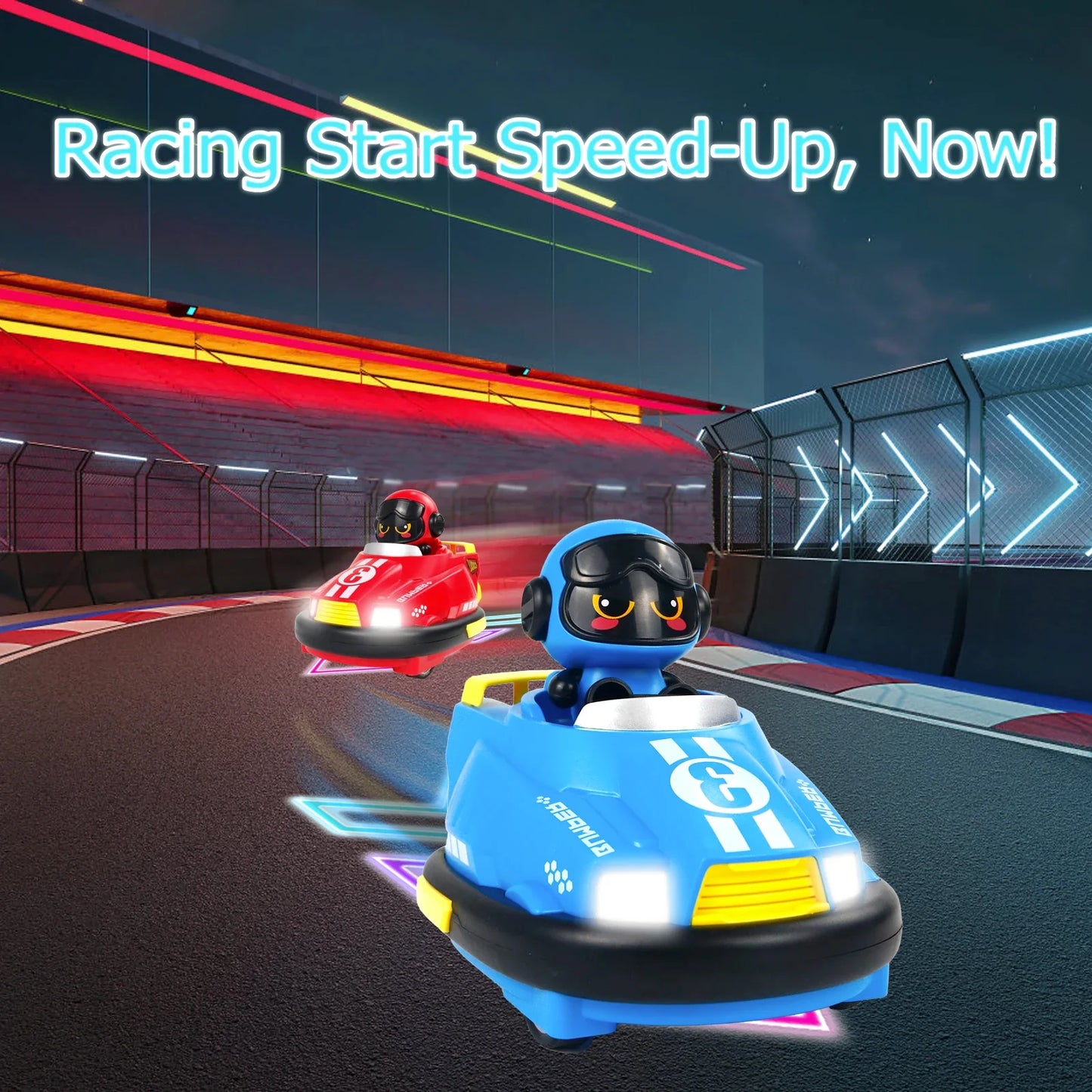 WEIQUEEN  RC Toy 2.4G Bumper Car Pop-up Doll Crash Bounce Ejection Light Children's Remote Control Toys Gift for Parenting