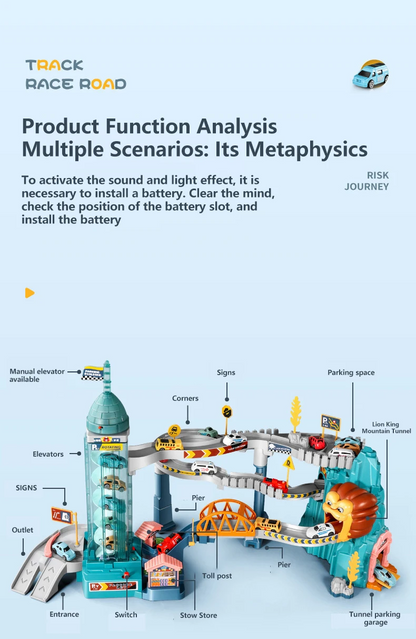 Lion Theme Car Track For Children