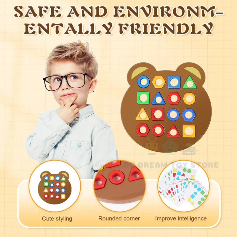 WEIQUEEN DIY Geometric Shape Color Matching 3D Puzzle Baby Montessori Learning Educational Interactive Battle Game Toys For Children Gift