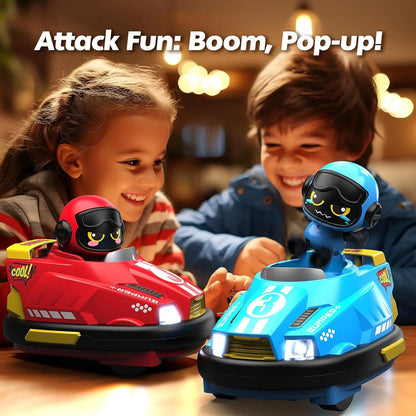 WEIQUEEN  RC Toy 2.4G Bumper Car Pop-up Doll Crash Bounce Ejection Light Children's Remote Control Toys Gift for Parenting