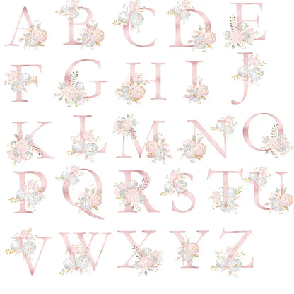 Personalized Name Blush Gold Floral Bedding Set