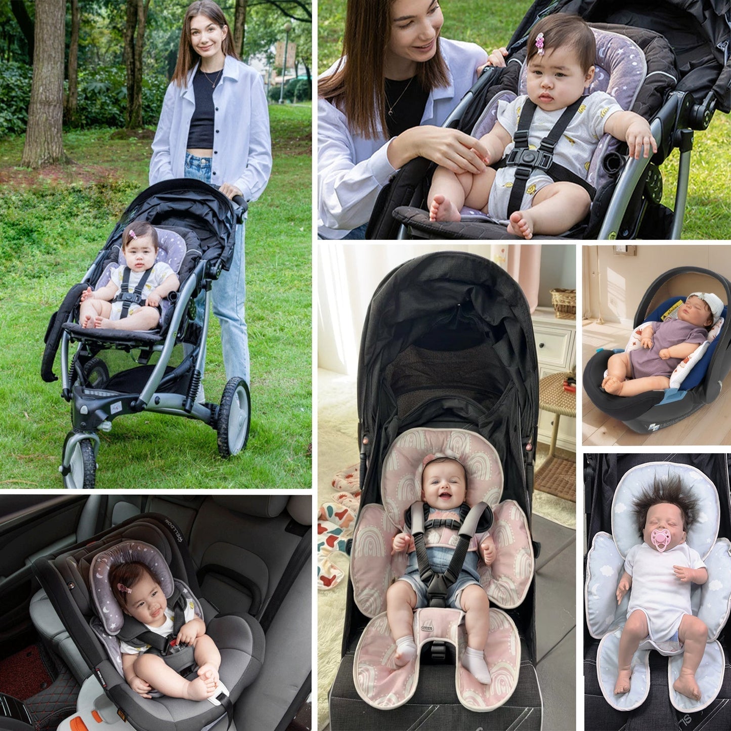 2-in-1 Detachable Baby Carseat Head & Body Support